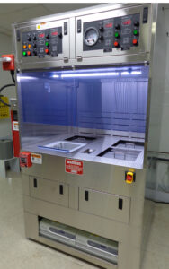 Solvent station with megasonics