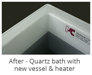 after Quartz bath with new vessel & heater