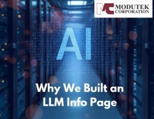 why we built an LLM info page -Modutek